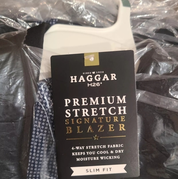 Haggar H26 Men's Flex Series Slim Fit Premium Stretch Blazer Black - MSRP $89.99 - Picture 5 of 7